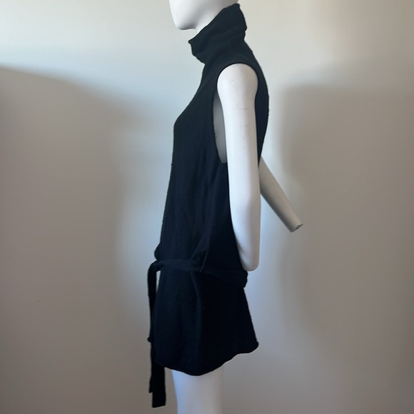 Vince Wool & Cashmere Sleeveless Belted Tunic Sweater in Black L - Picture 7 of 12